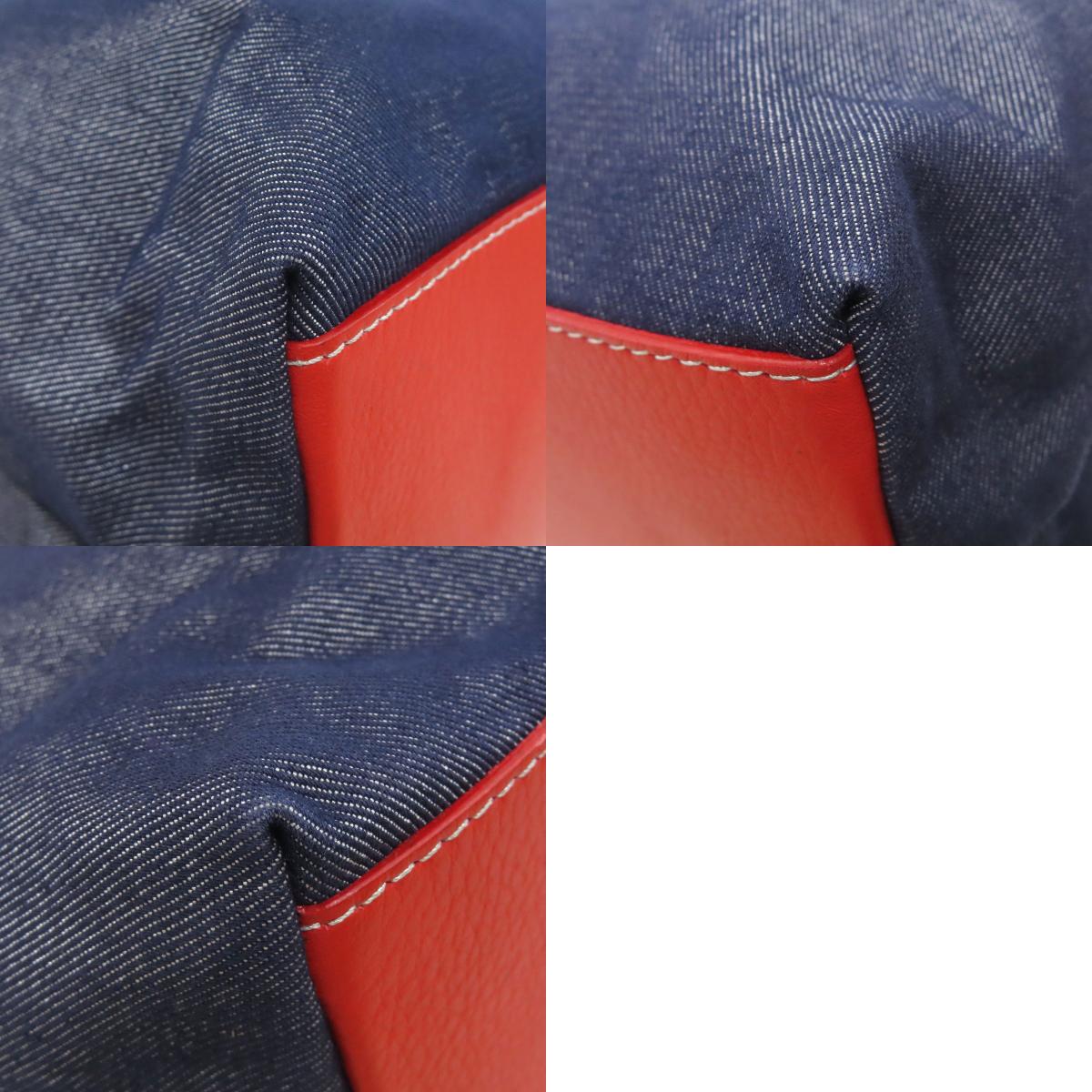 HUNTING WORLD logo Handbag Denim Ladies [Used]