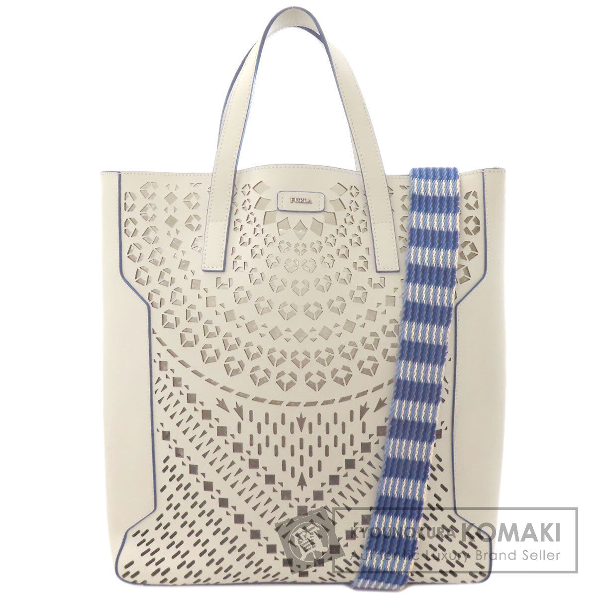 Furla Cutout design 2-way Tote Bag Leather Ladies [Used]