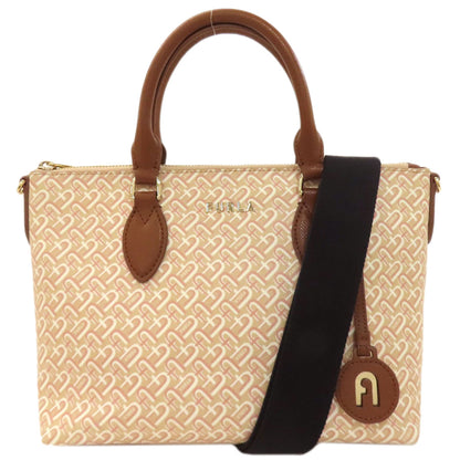 Furla Calypso Arch Logo Pattern 2WAY Handbag Leather Ladies [Used]