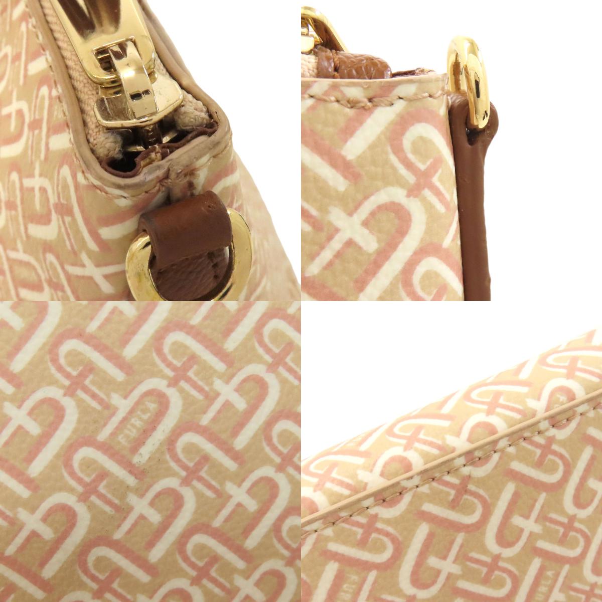 Furla Calypso Arch Logo Pattern 2WAY Handbag Leather Ladies [Used]