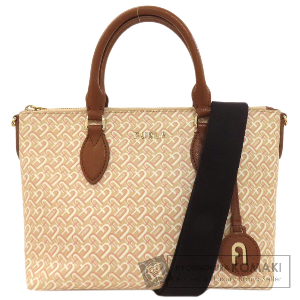 Furla Calypso Arch Logo Pattern 2WAY Handbag Leather Ladies [Used]
