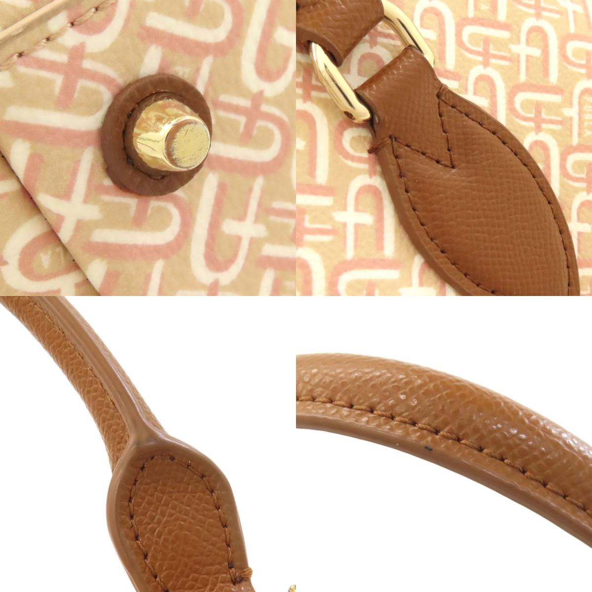 Furla Calypso Arch Logo Pattern 2WAY Handbag Leather Ladies [Used]