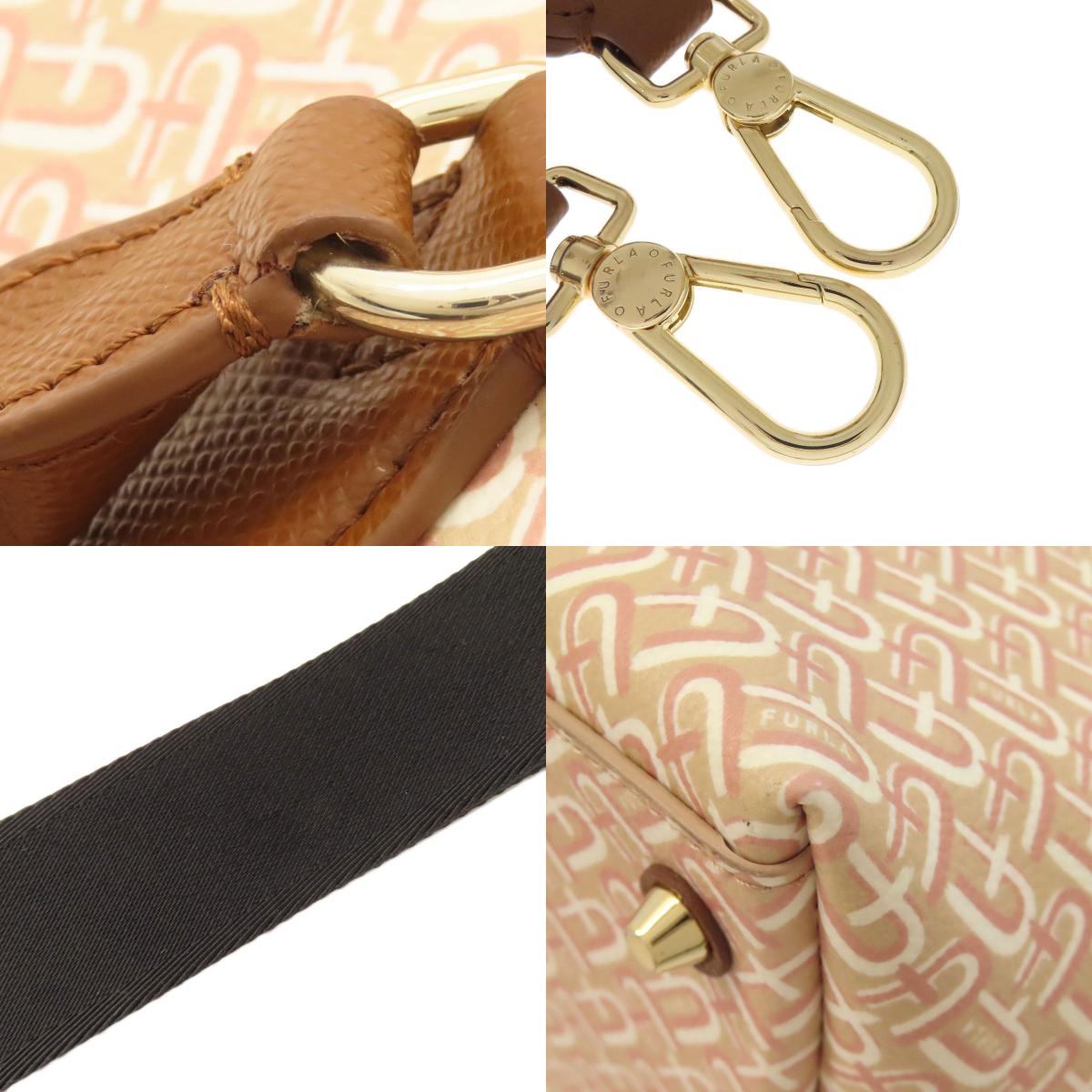 Furla Calypso Arch Logo Pattern 2WAY Handbag Leather Ladies [Used]