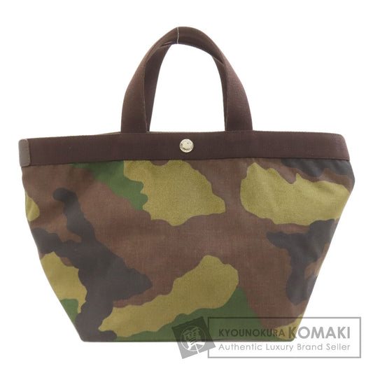 Herve Chapelier Boat-shaped tote camouflage Handbag Canvas Ladies [Used]