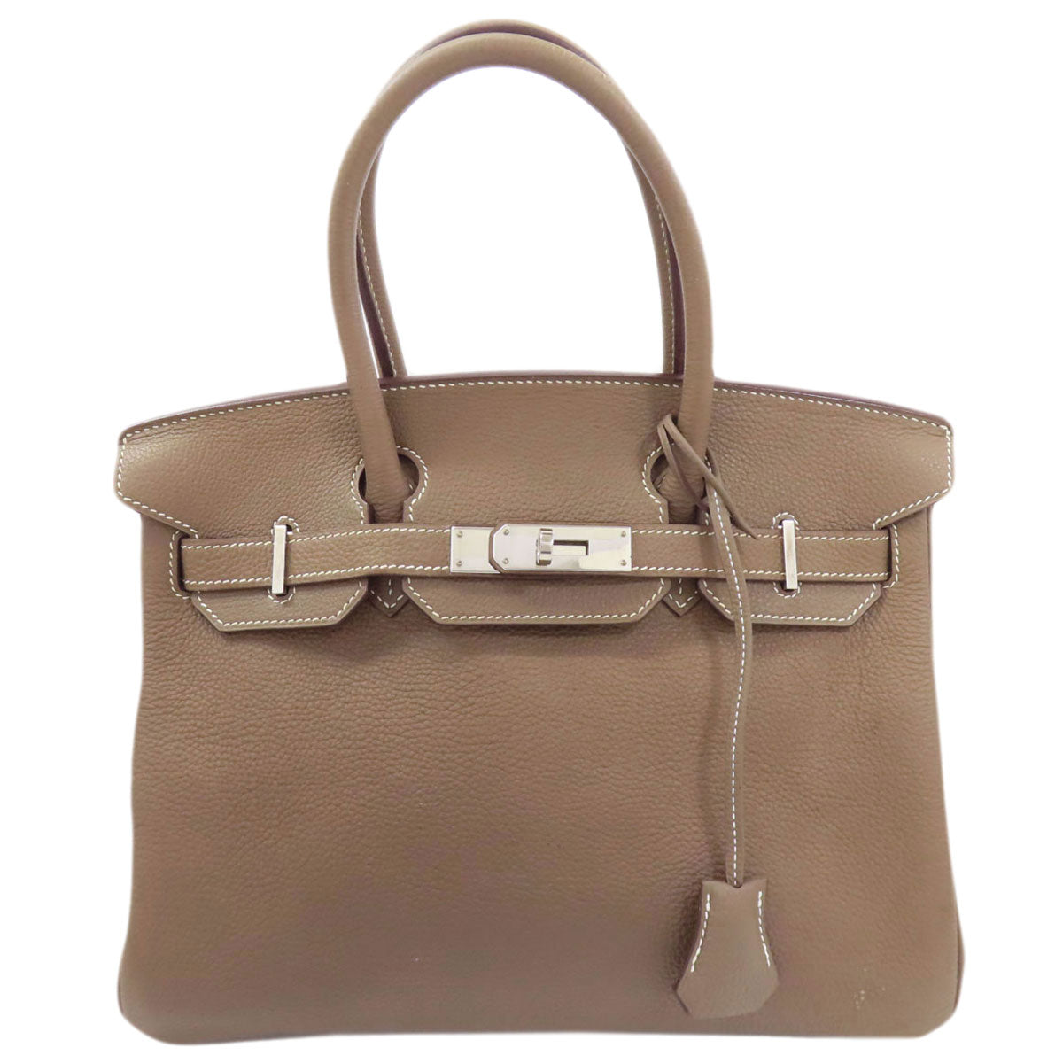 HERMES Birkin 30 Etoupe SilverHardware Handbag Taurillon Clemence Ladies [Used]