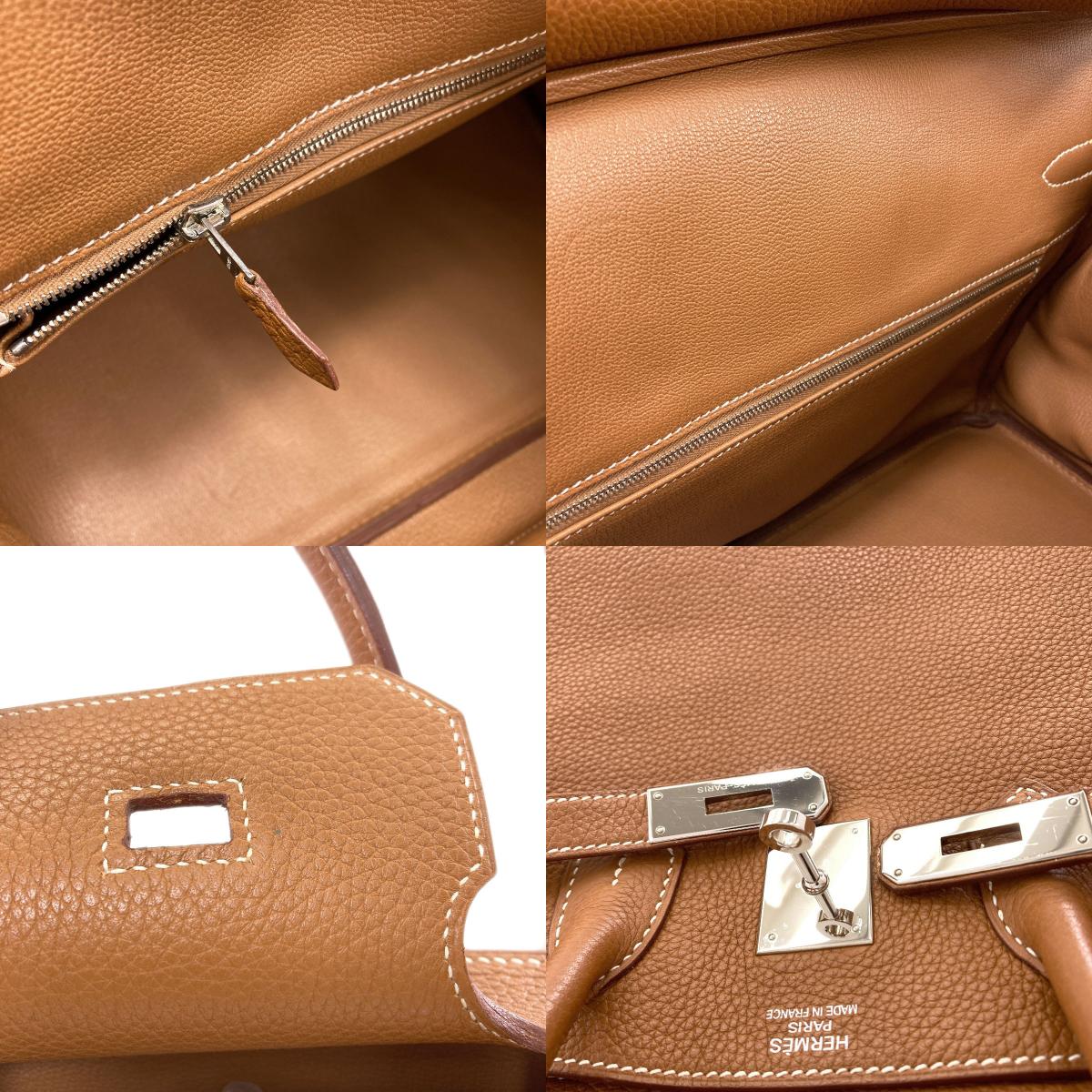 HERMES Birkin 35 Gold SilverHardware Handbag Taurillon Clemence Ladies [Used]
