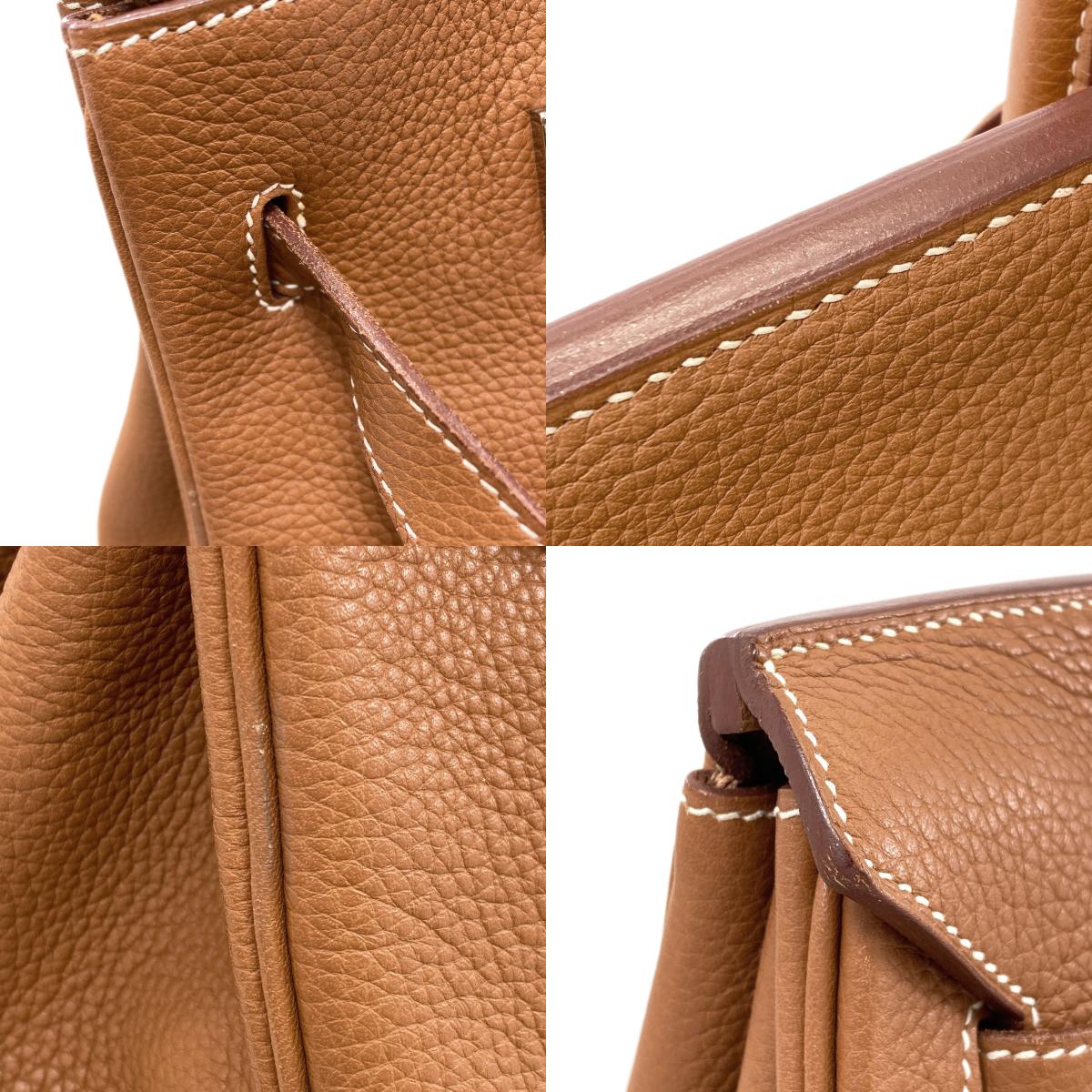 HERMES Birkin 35 Gold SilverHardware Handbag Taurillon Clemence Ladies [Used]