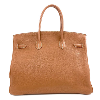 HERMES Birkin 35 Gold SilverHardware Handbag Taurillon Clemence Ladies [Used]