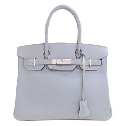 HERMES Birkin 30 Blue Lin SilverHardware Handbag Epsom Ladies [Used]