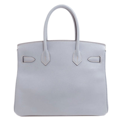 HERMES Birkin 30 Blue Lin SilverHardware Handbag Epsom Ladies [Used]