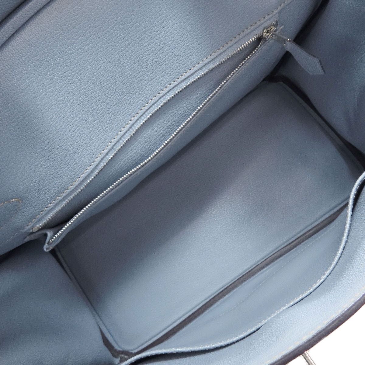 HERMES Birkin 30 Blue Lin SilverHardware Handbag Epsom Ladies [Used]