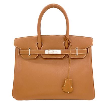HERMES Birkin 30 Gold Silver Hardware Handbag Epsom Ladies [Used]