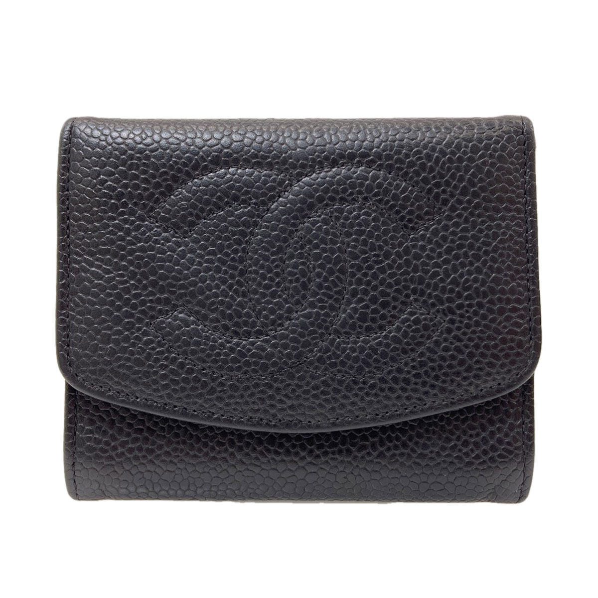 CHANEL COCO Mark Stitch GoldHardware coin purse Grained Calfskin Skin Ladies [Used]