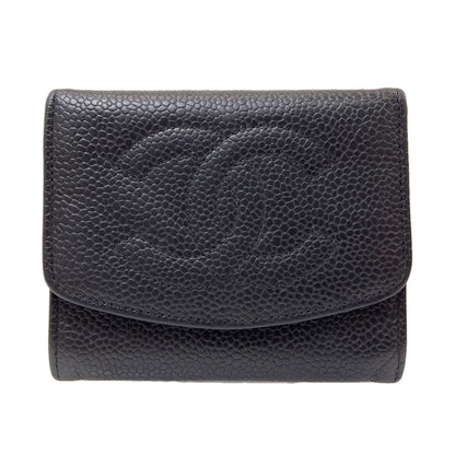 CHANEL COCO Mark Stitch GoldHardware coin purse Grained Calfskin Skin Ladies [Used]