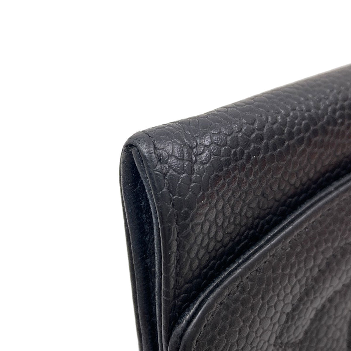 CHANEL COCO Mark Stitch GoldHardware coin purse Grained Calfskin Skin Ladies [Used]