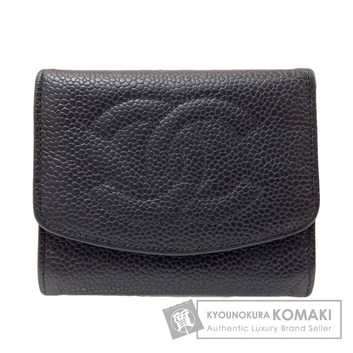 CHANEL COCO Mark Stitch GoldHardware coin purse Grained Calfskin Skin Ladies [Used]