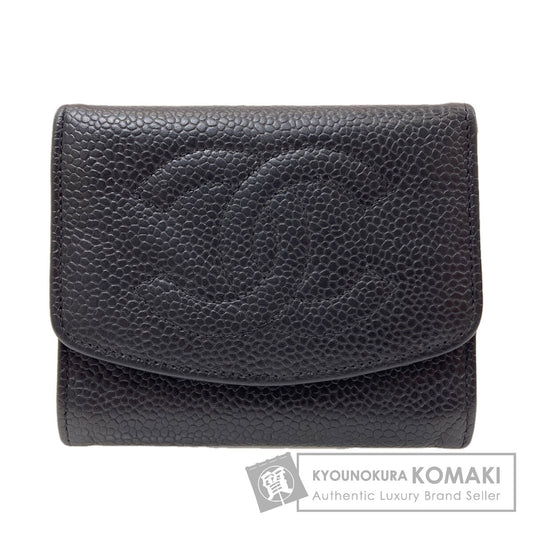 CHANEL COCO Mark Stitch GoldHardware coin purse Grained Calfskin Skin Ladies [Used]