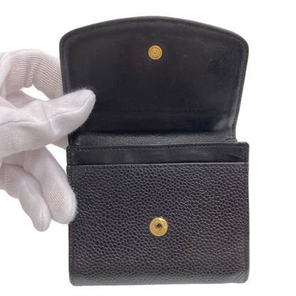 CHANEL COCO Mark Stitch GoldHardware coin purse Grained Calfskin Skin Ladies [Used]