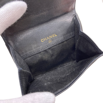 CHANEL COCO Mark Stitch GoldHardware coin purse Grained Calfskin Skin Ladies [Used]