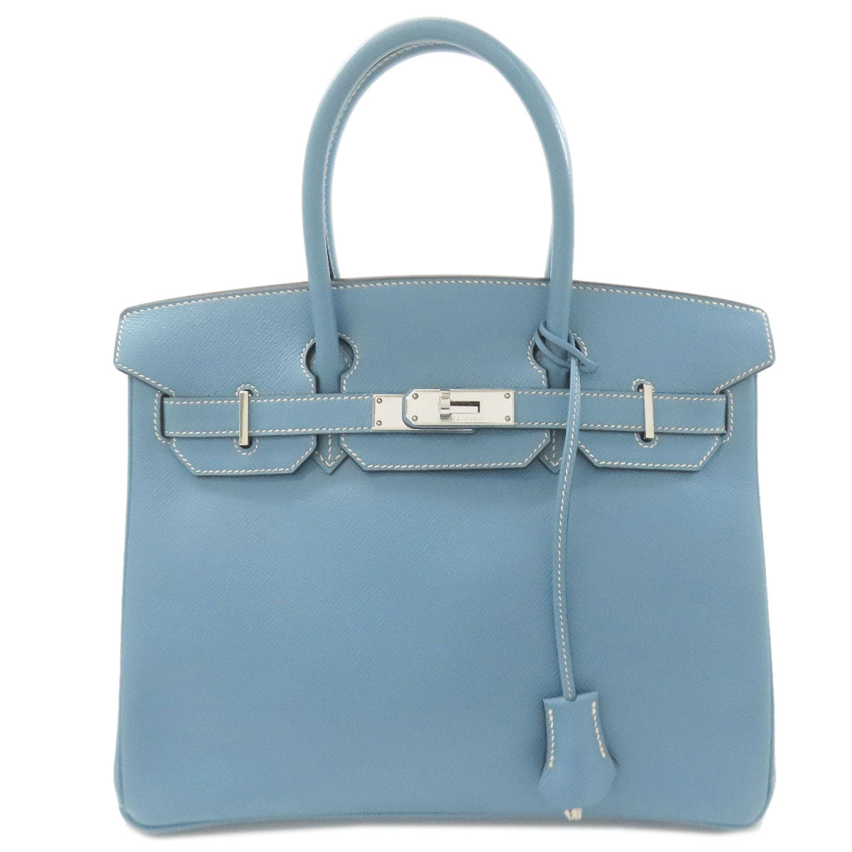 HERMES Birkin 30 Blue Gene SilverHardware Handbag Epsom Ladies [Used]
