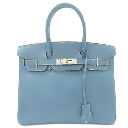 HERMES Birkin 30 Blue Gene SilverHardware Handbag Epsom Ladies [Used]