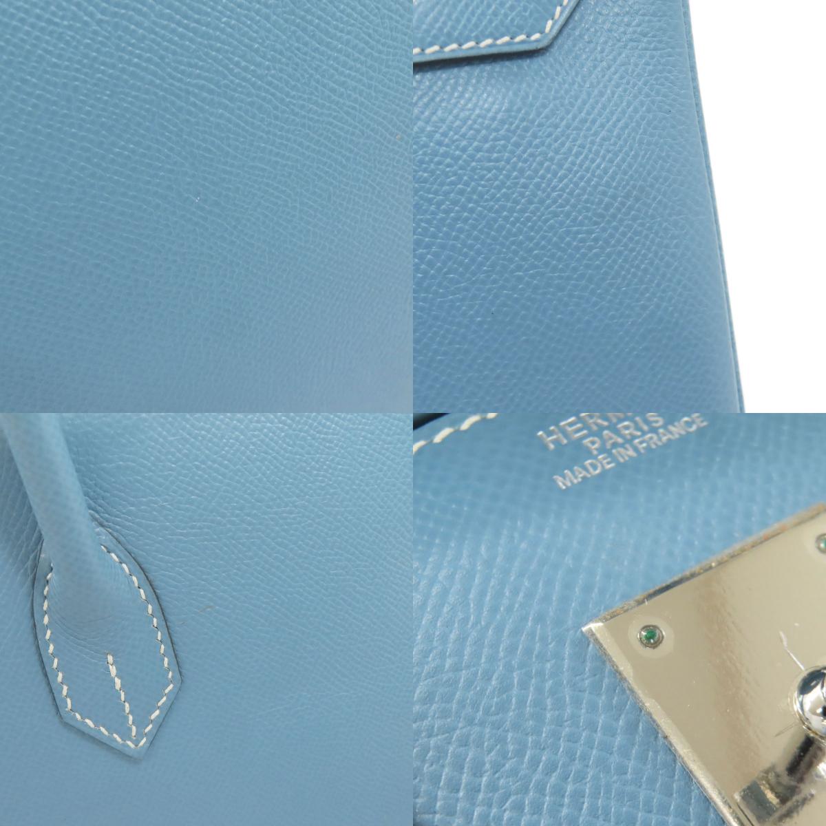 HERMES Birkin 30 Blue Gene SilverHardware Handbag Epsom Ladies [Used]