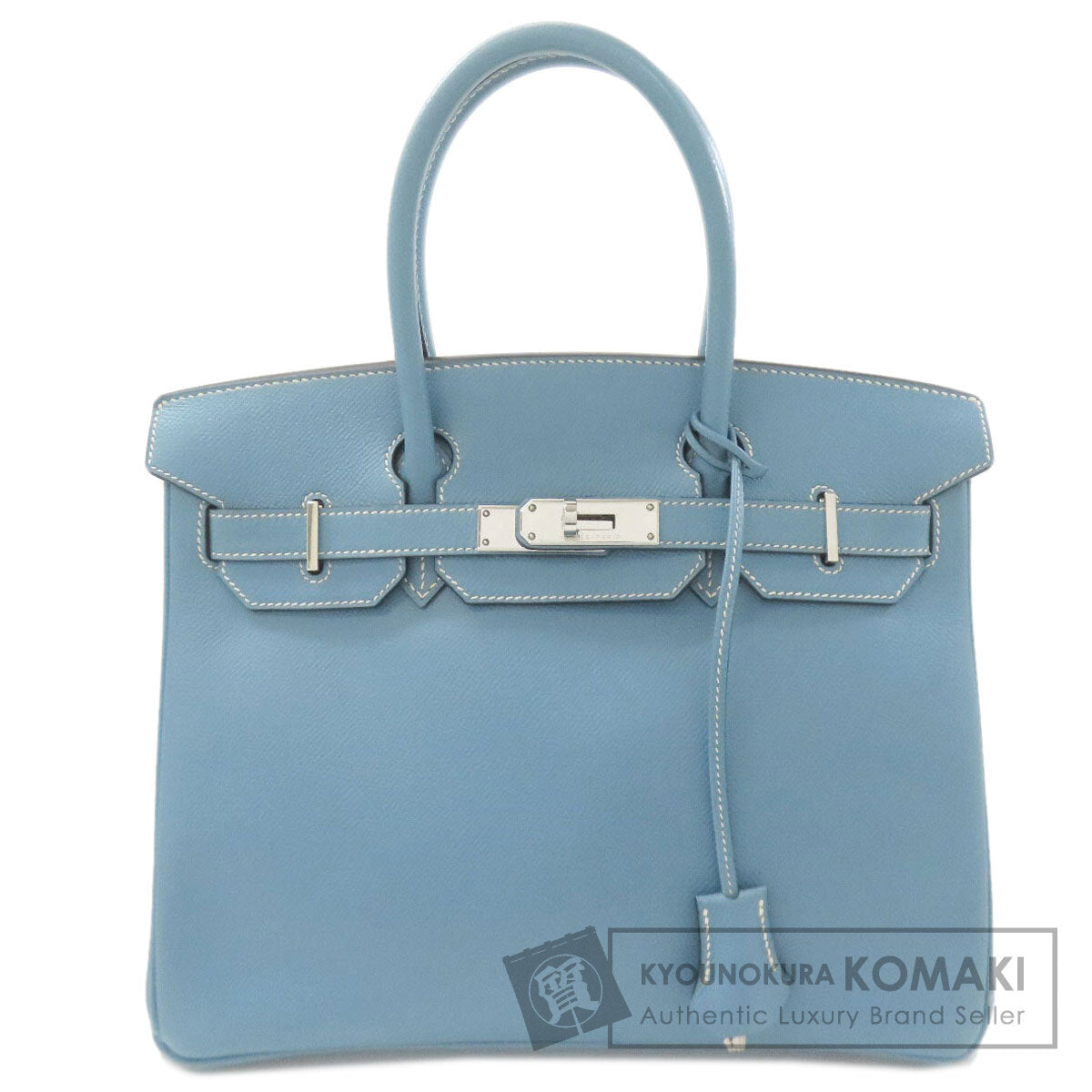 HERMES Birkin 30 Blue Gene SilverHardware Handbag Epsom Ladies [Used]