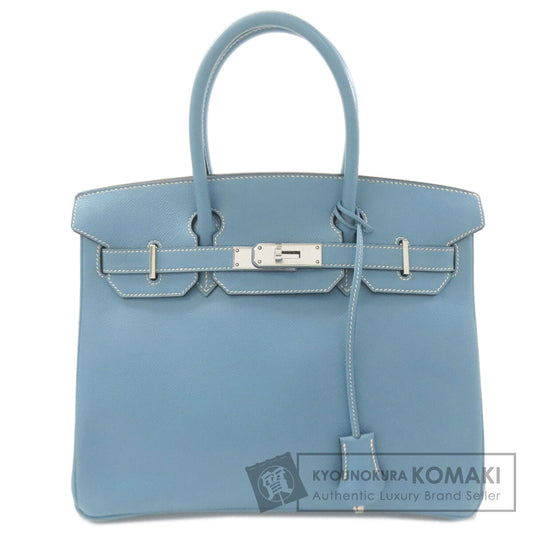 HERMES Birkin 30 Blue Gene SilverHardware Handbag Epsom Ladies [Used]