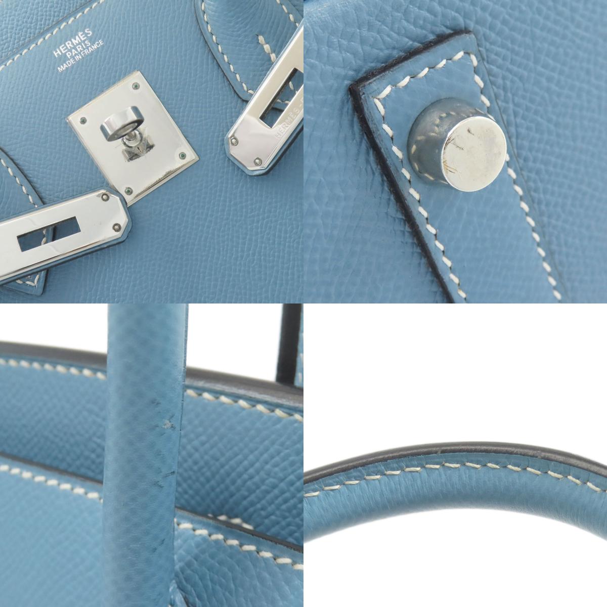 HERMES Birkin 30 Blue Gene SilverHardware Handbag Epsom Ladies [Used]