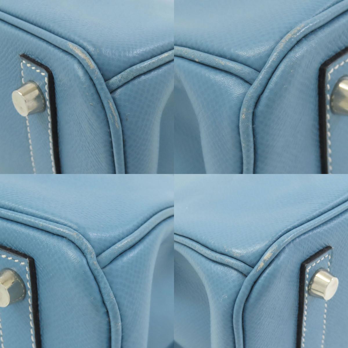 HERMES Birkin 30 Blue Gene SilverHardware Handbag Epsom Ladies [Used]