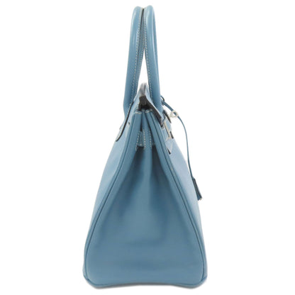 HERMES Birkin 30 Blue Gene SilverHardware Handbag Epsom Ladies [Used]