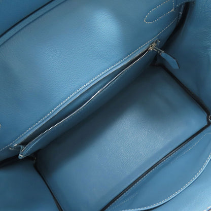 HERMES Birkin 30 Blue Gene SilverHardware Handbag Epsom Ladies [Used]