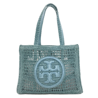 Tory Burch Ella Crochet Small Tote Bag Paper Raffia Ladies [Used]