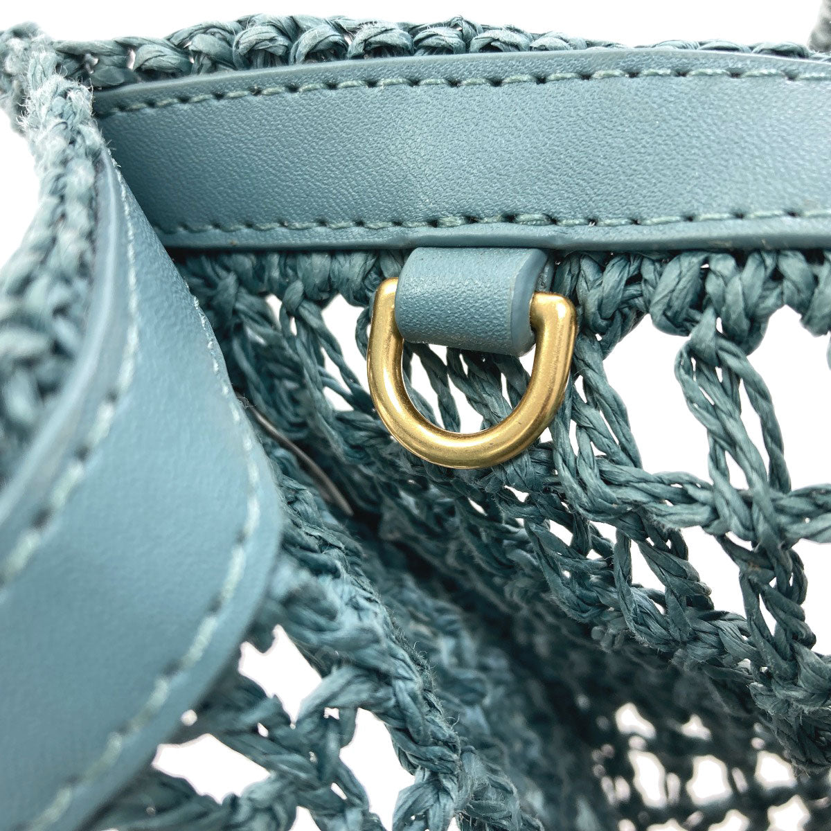 Tory Burch Ella Crochet Small Tote Bag Paper Raffia Ladies [Used]