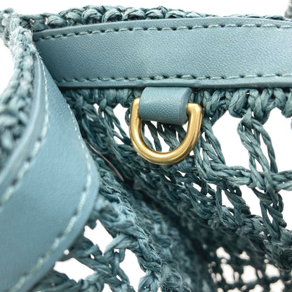 Tory Burch Ella Crochet Small Tote Bag Paper Raffia Ladies [Used]