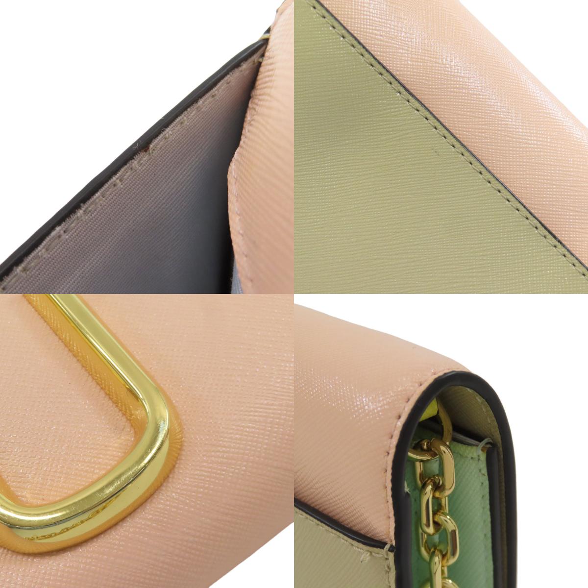 MARC JACOBS Chain Shoulder Wallet Double J Long wallet (with coin pocket) Leather Ladies [Used]