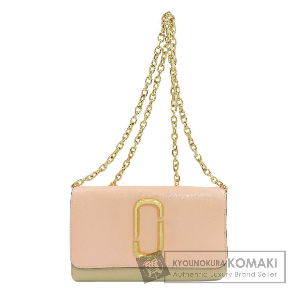 MARC JACOBS Chain Shoulder Wallet Double J Long wallet (with coin pocket) Leather Ladies [Used]