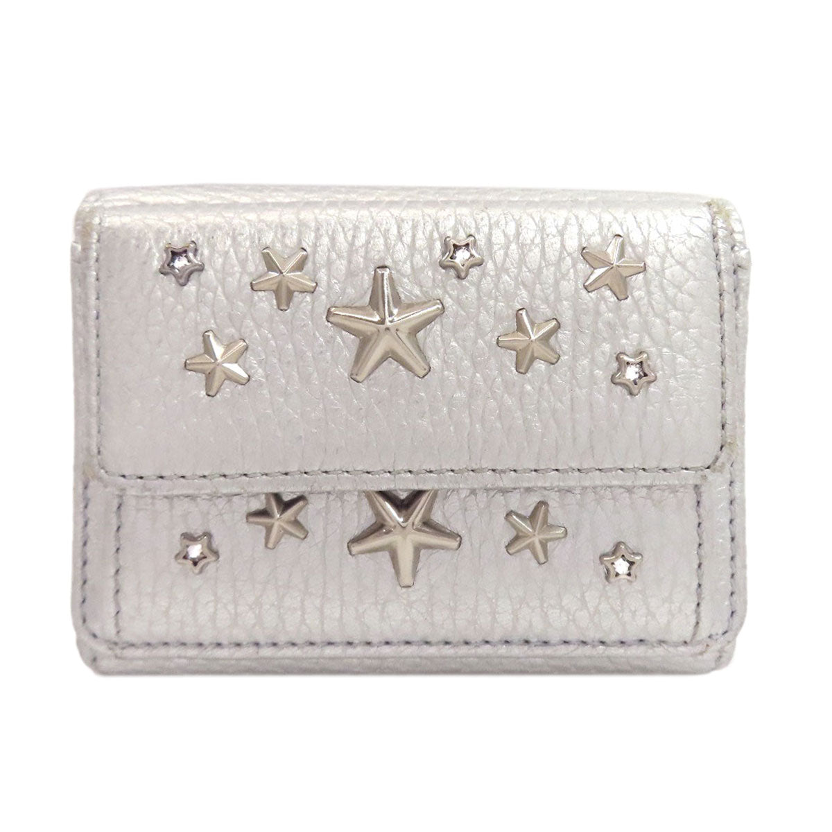 Jimmy Choo Star motif Bifold Wallet with Coin Pocket Leather Ladies [Used]