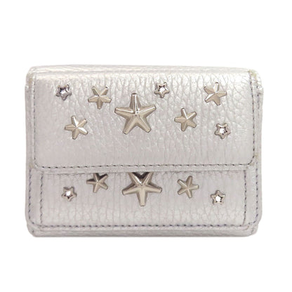 Jimmy Choo Star motif Bifold Wallet with Coin Pocket Leather Ladies [Used]