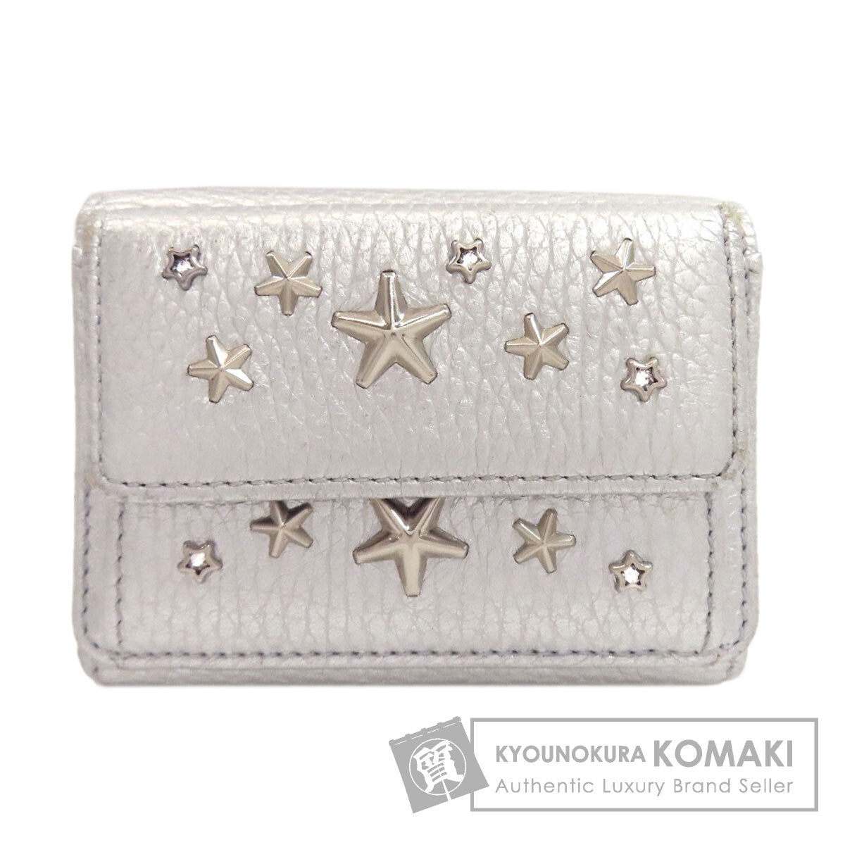Jimmy Choo Star motif Bifold Wallet with Coin Pocket Leather Ladies [Used]