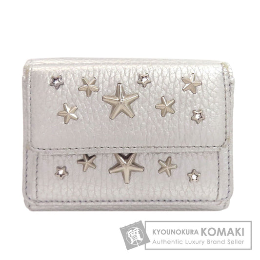 Jimmy Choo Star motif Bifold Wallet with Coin Pocket Leather Ladies [Used]
