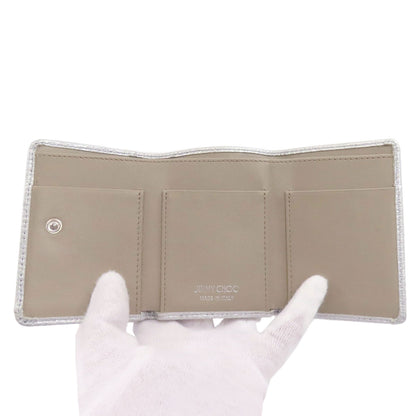 Jimmy Choo Star motif Bifold Wallet with Coin Pocket Leather Ladies [Used]