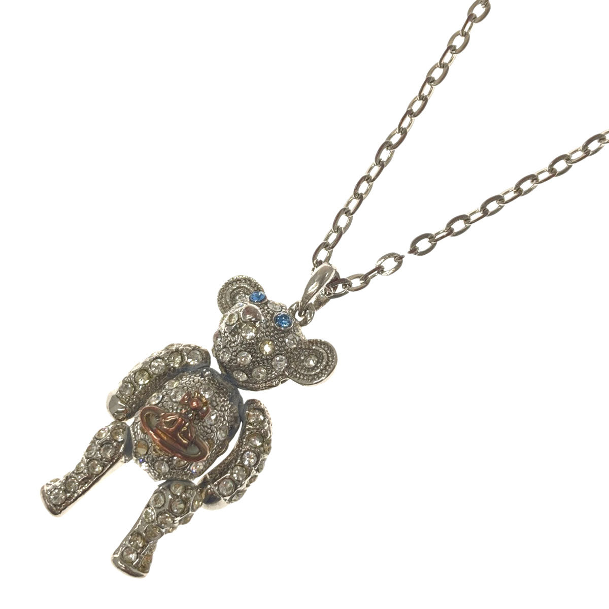 Vivienne Westwood Crystal Teddy Bear Rhinestone Necklace Metal Ladies [Used]