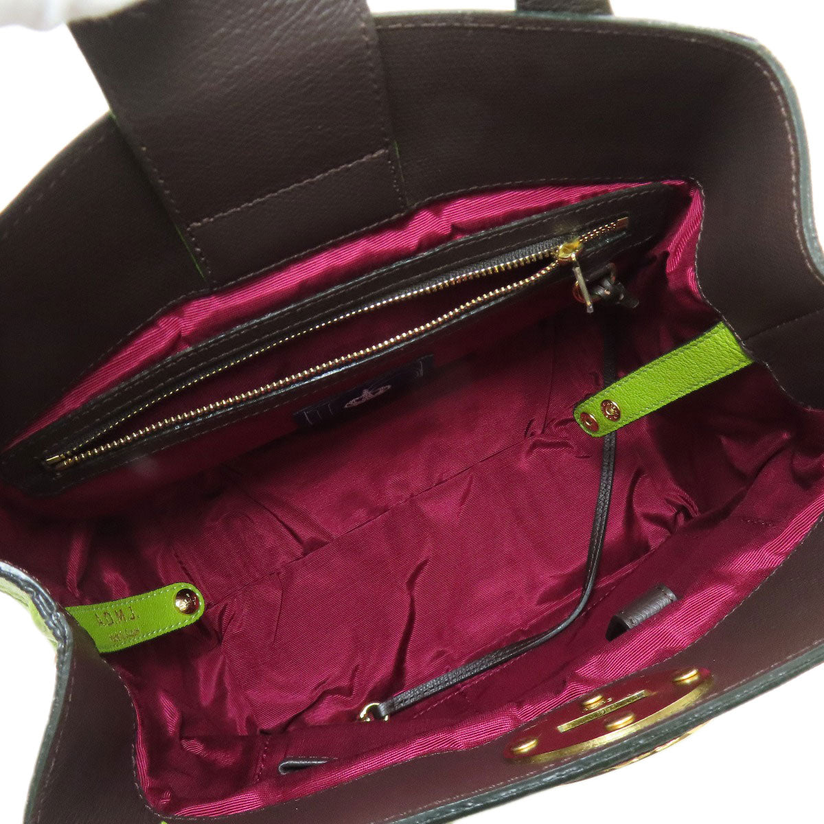 ADMJ logo Handbag Leather Ladies [Used]