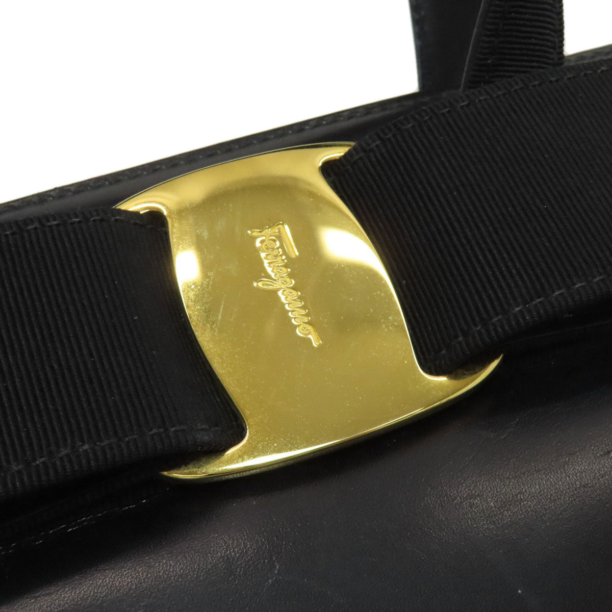 Salvatore Ferragamo Vala Ribbon 2WAY Handbag Leather Ladies [Used]