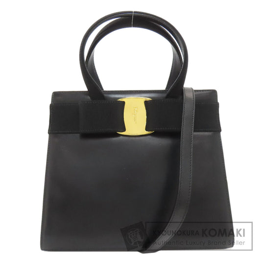 Salvatore Ferragamo Vala Ribbon 2WAY Handbag Leather Ladies [Used]