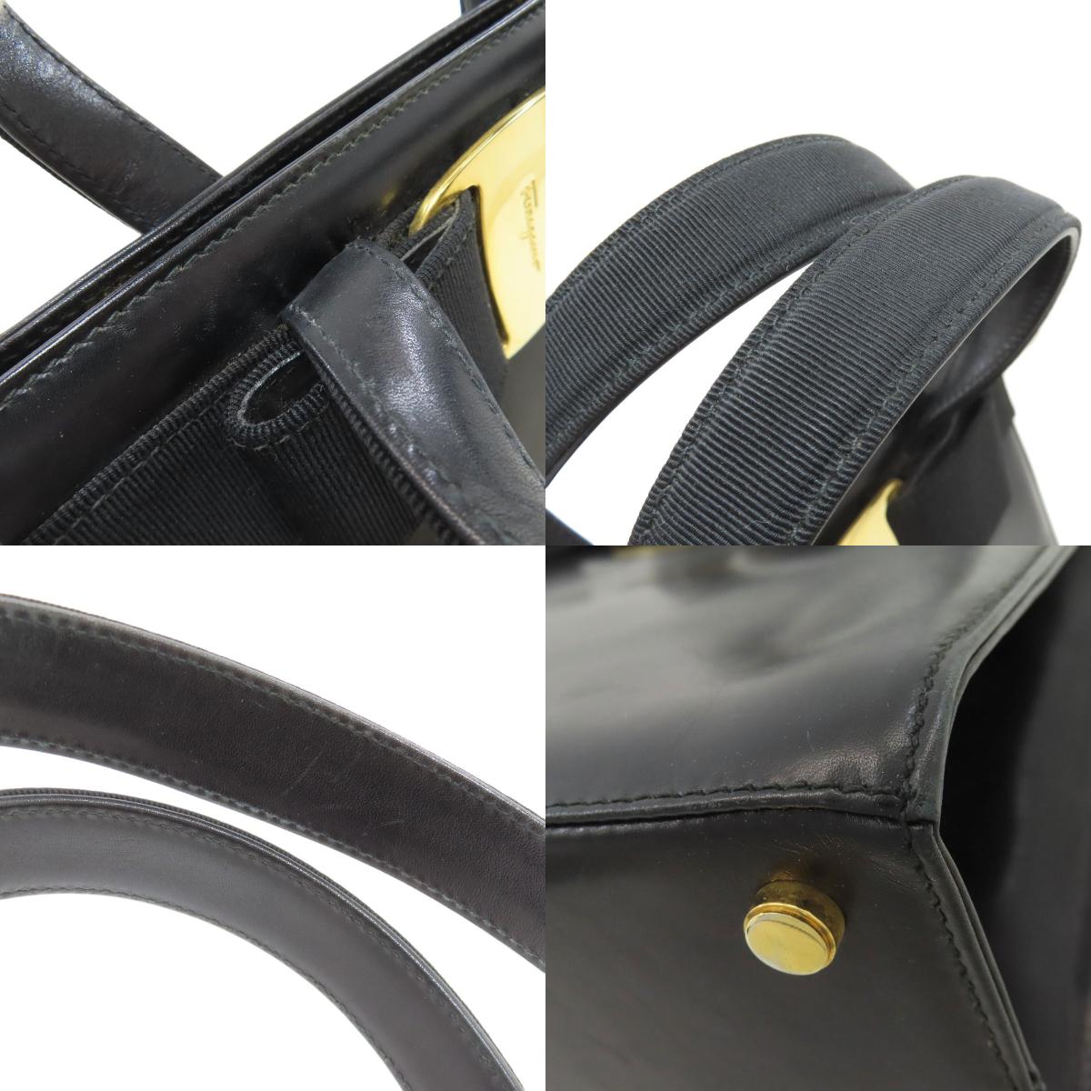 Salvatore Ferragamo Vala Ribbon 2WAY Handbag Leather Ladies [Used]