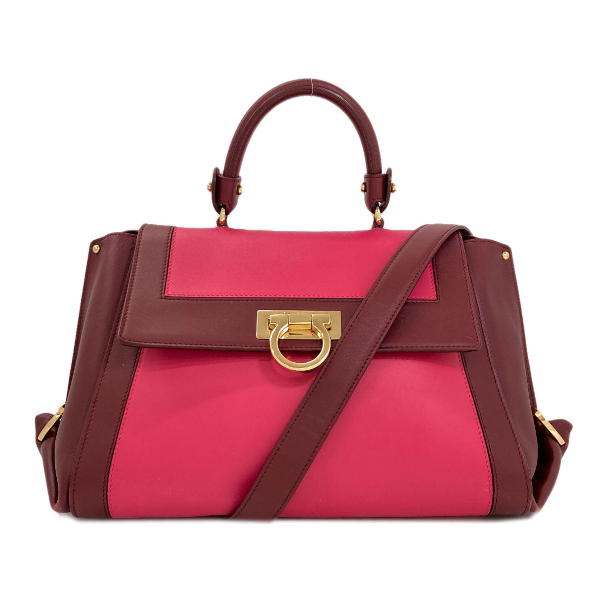 Salvatore Ferragamo Sophia Gancini Hardware Handbag Leather Ladies [Used]
