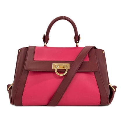 Salvatore Ferragamo Sophia Gancini Hardware Handbag Leather Ladies [Used]