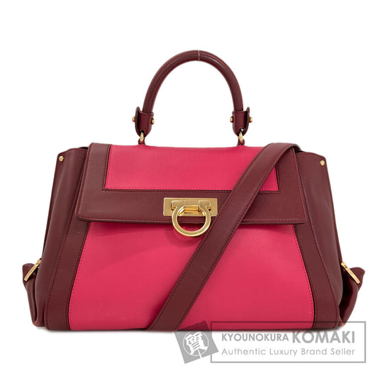 Salvatore Ferragamo Sophia Gancini Hardware Handbag Leather Ladies [Used]